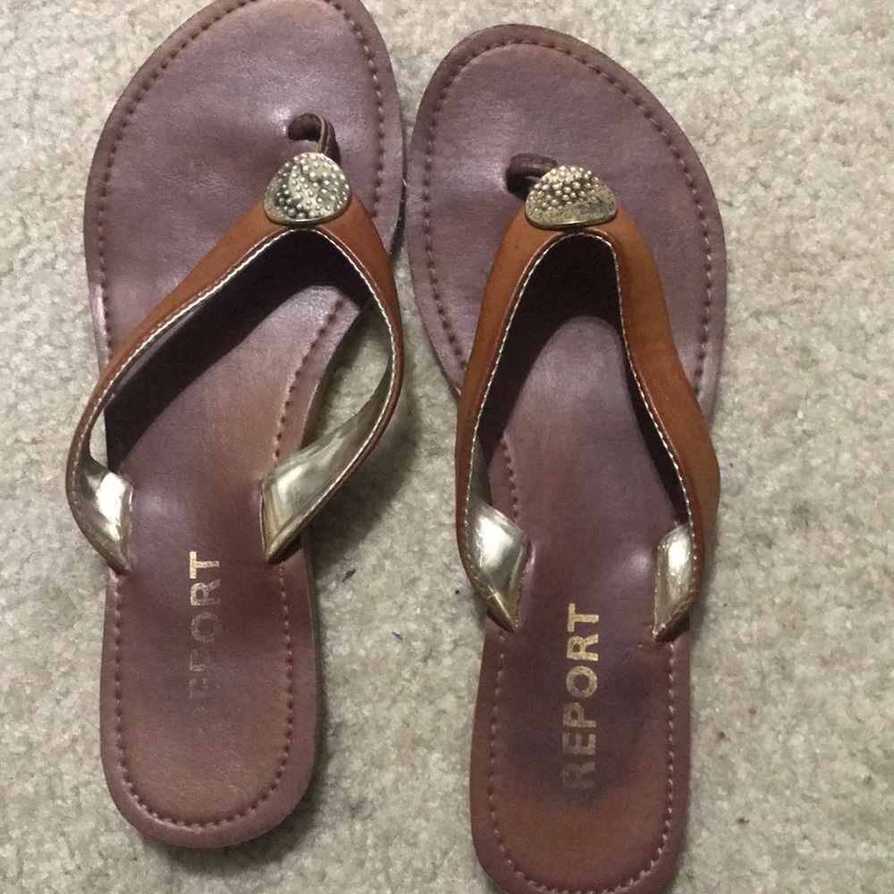 Brown and tan Sandals